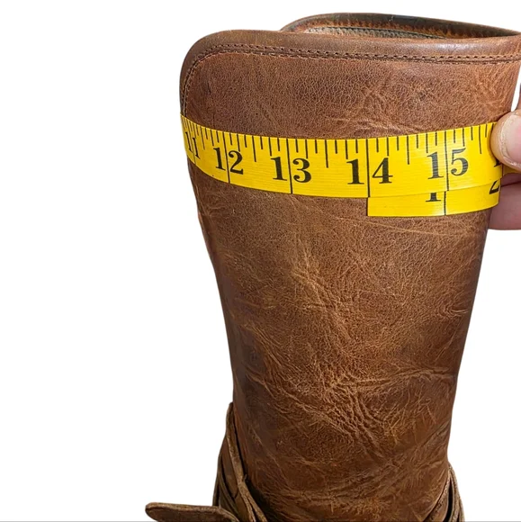 Freebird Drove Tan Distressed Leather Strappy Cowboy Boots Size 6 - Picture 15 of 17